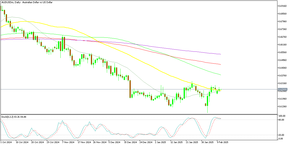 Chart AUDUSDm, D1, 2025.02.11 00:11 UTC, Exness Technologies Ltd, MetaTrader 5, Real